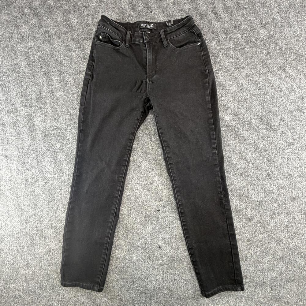 Judy Blue Jeans Womens 7 Black Charcoal Wash High Rise Slim Skinny Stretch Denim